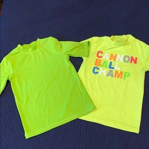 Two Cat & Jack sz M 8/10 rash guards